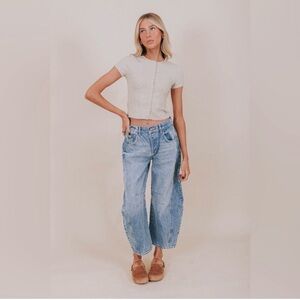 We The Free Sky Blue Flare Jeans